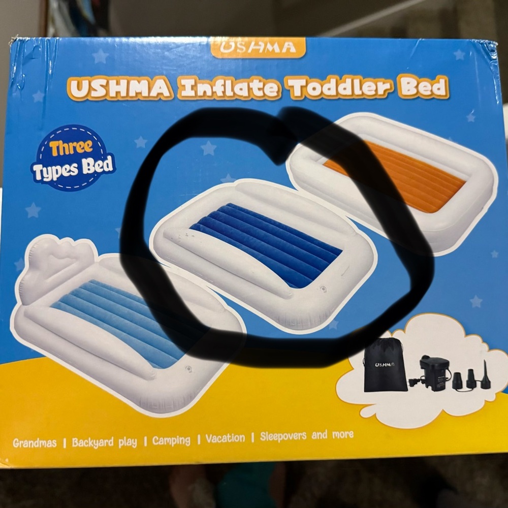 Inflatable Toddler Bed w/ Bumpers